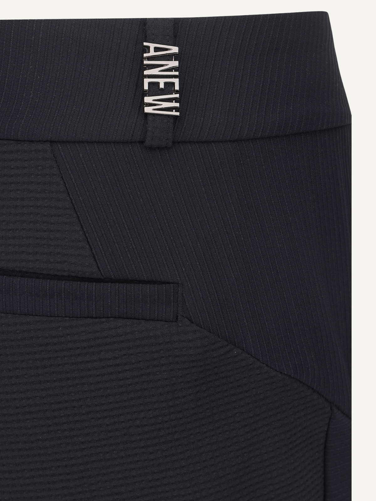 Women’s black golf pants waistband and pocket detail textured fabric, Anew