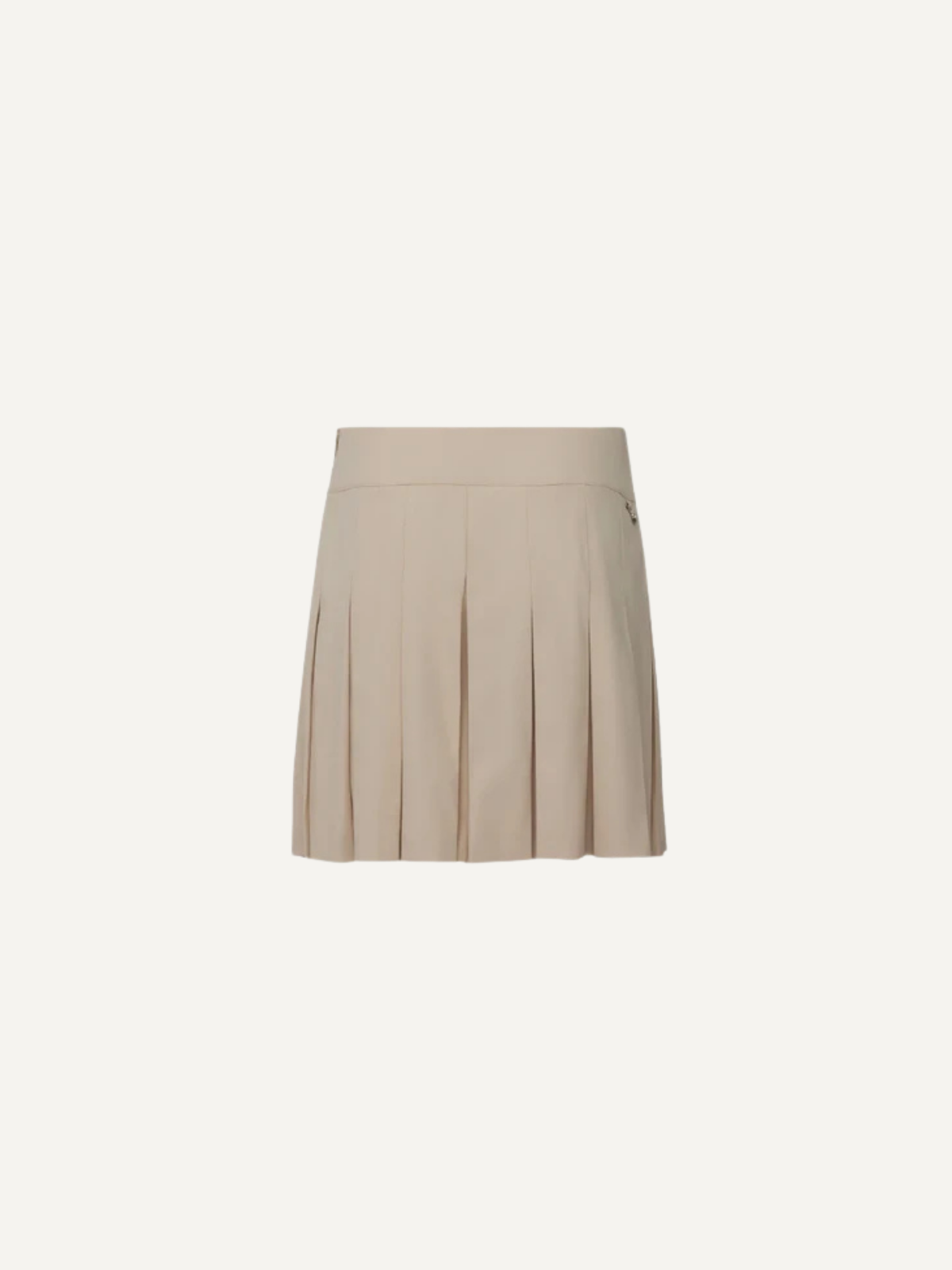 Women’s beige golf performance skirt pleated design, Khalhon, back view