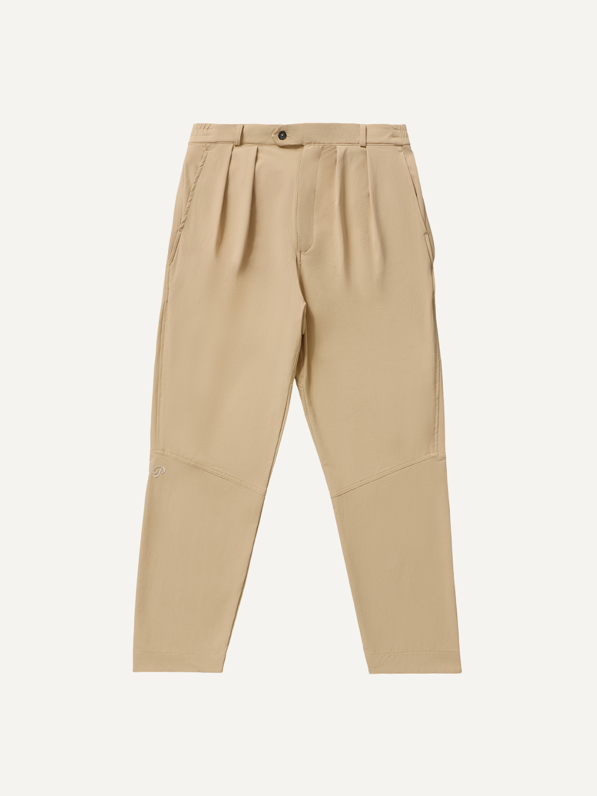 Sand golf pants with pleated front and tapered fit, Public Drip, front view