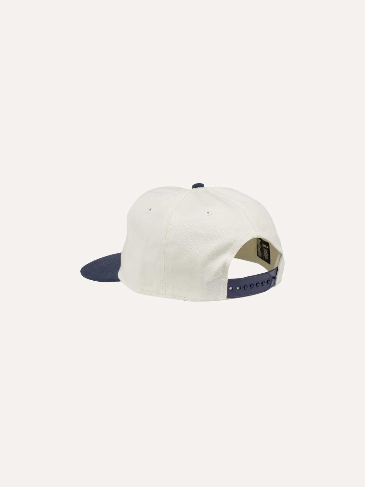 Cream and navy baseball cap with adjustable back strap, Sierra Madre