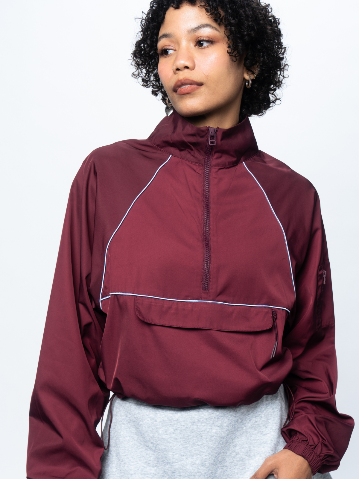 Burgundy Unstoppable jacket, front view, Sierra Madre
