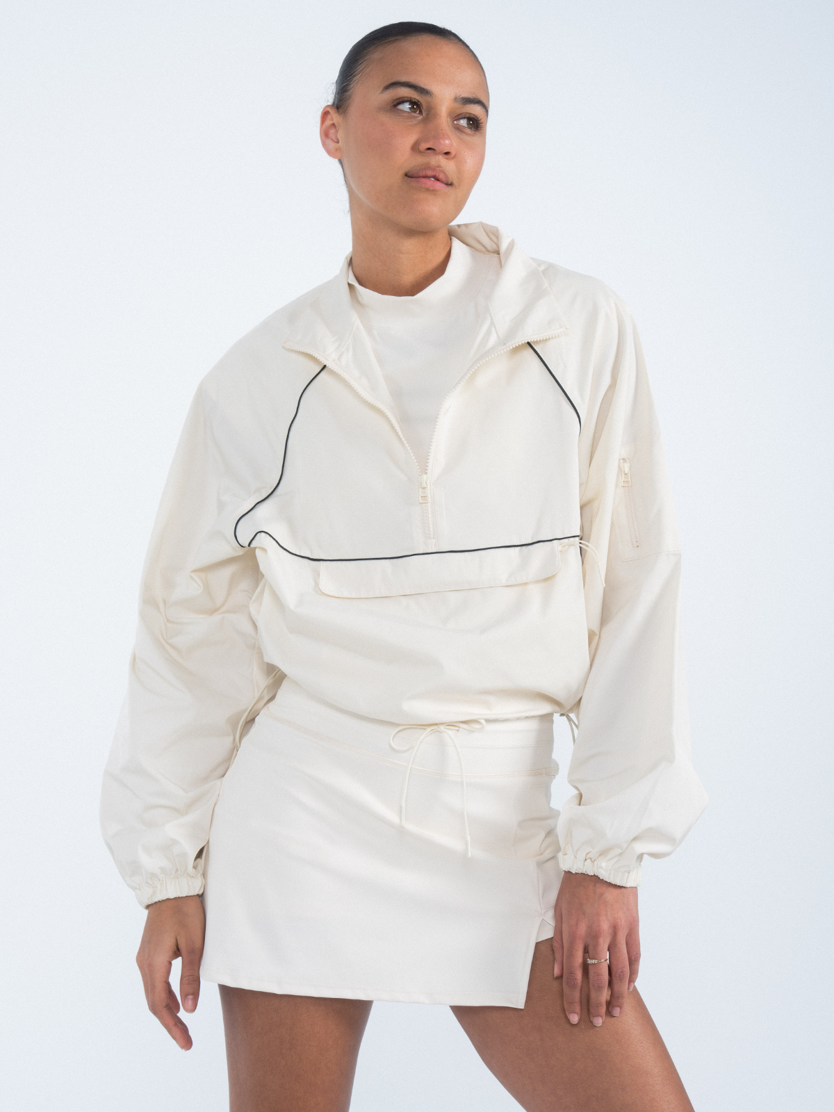 Cream Unstoppable jacket, front view, Sierra Madre