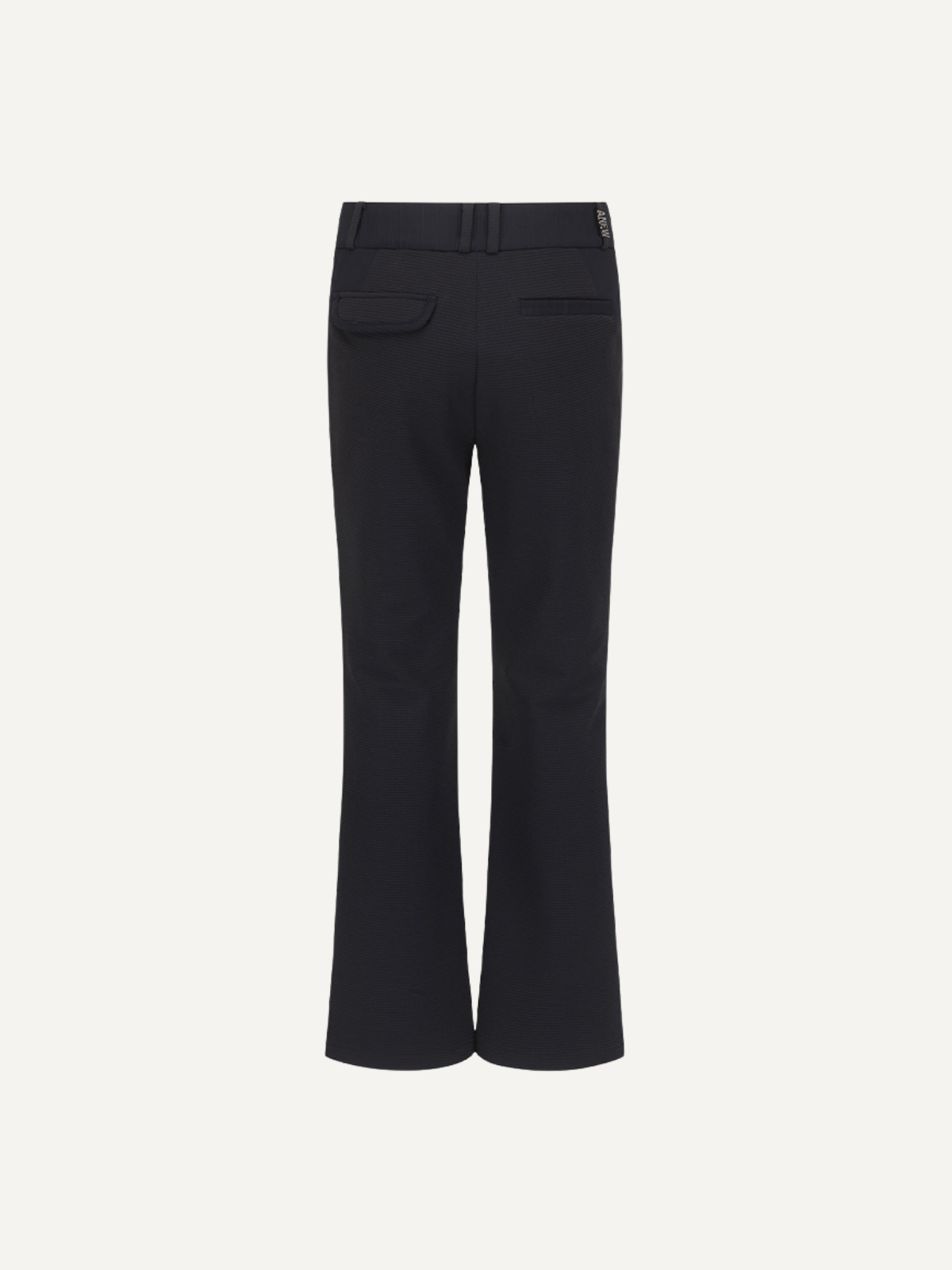 Women’s black golf pants bootcut fit high waist tailored style, Anew, back view