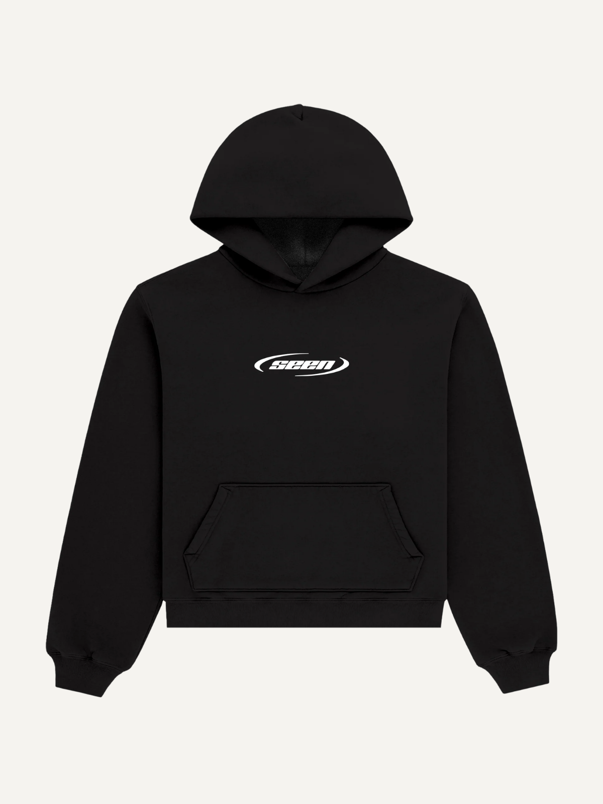 Black hoodie with “Sorry I Was Golfing” graphic on back, Brand Seen