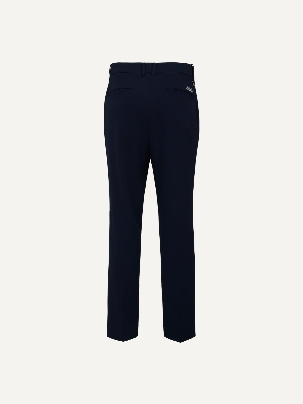 Men’s navy golf pants slim fit tailored style, Khalhon, back view