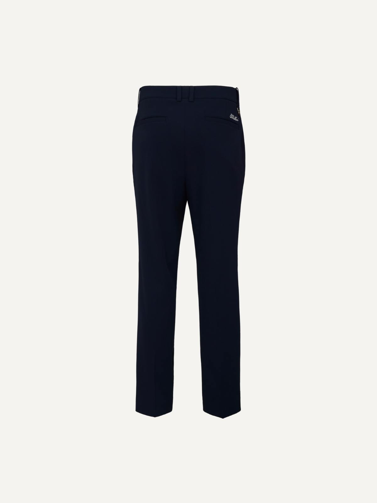 Women’s navy golf pants slim fit tailored style, Khalhon, back view