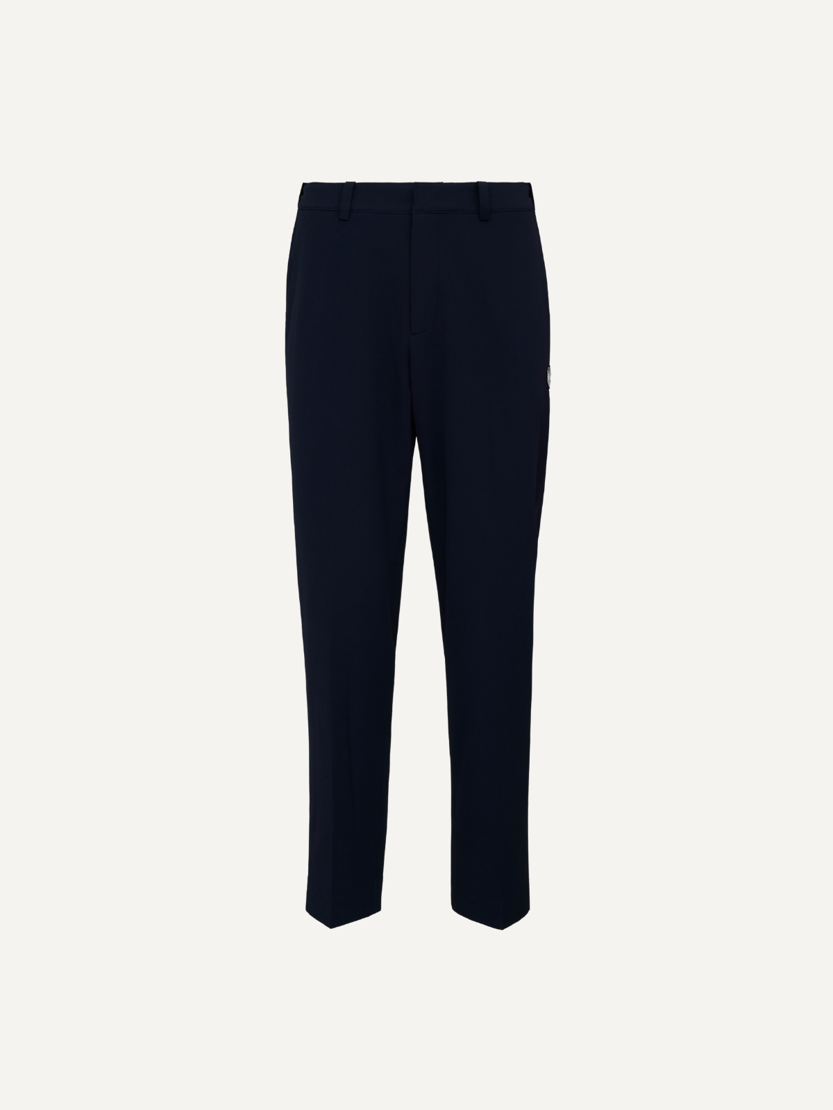 Women’s navy golf pants slim fit tailored style, Khalhon, front view