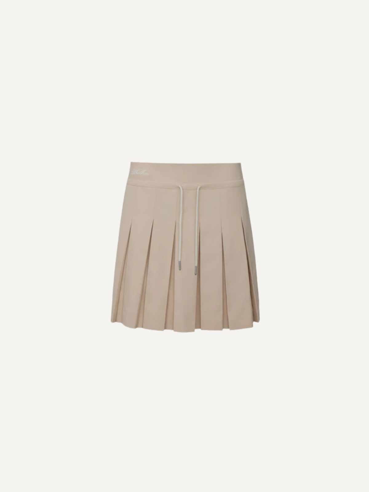 Women’s beige golf performance skirt pleated design high waist, Khalhon, front view