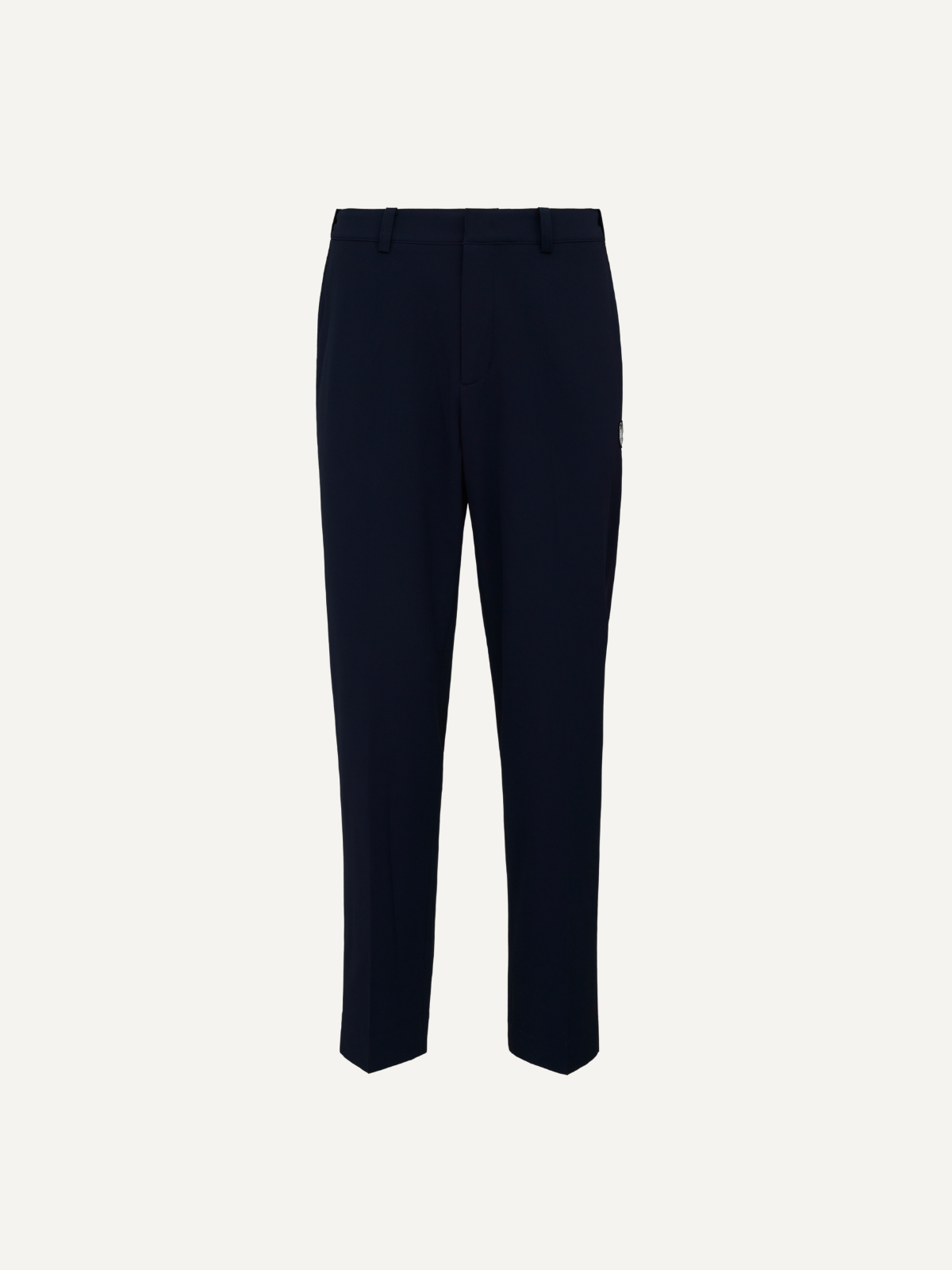 Men’s navy golf pants slim fit tailored style, Khalhon, front view