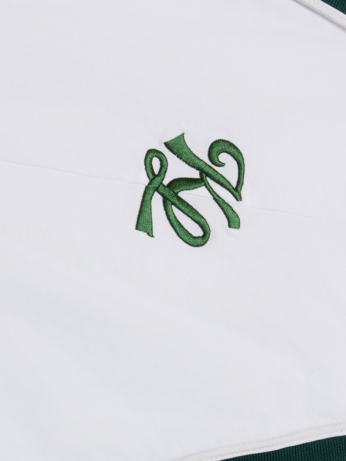 Women’s white golf dress green embroidered logo detail, Khalhon
