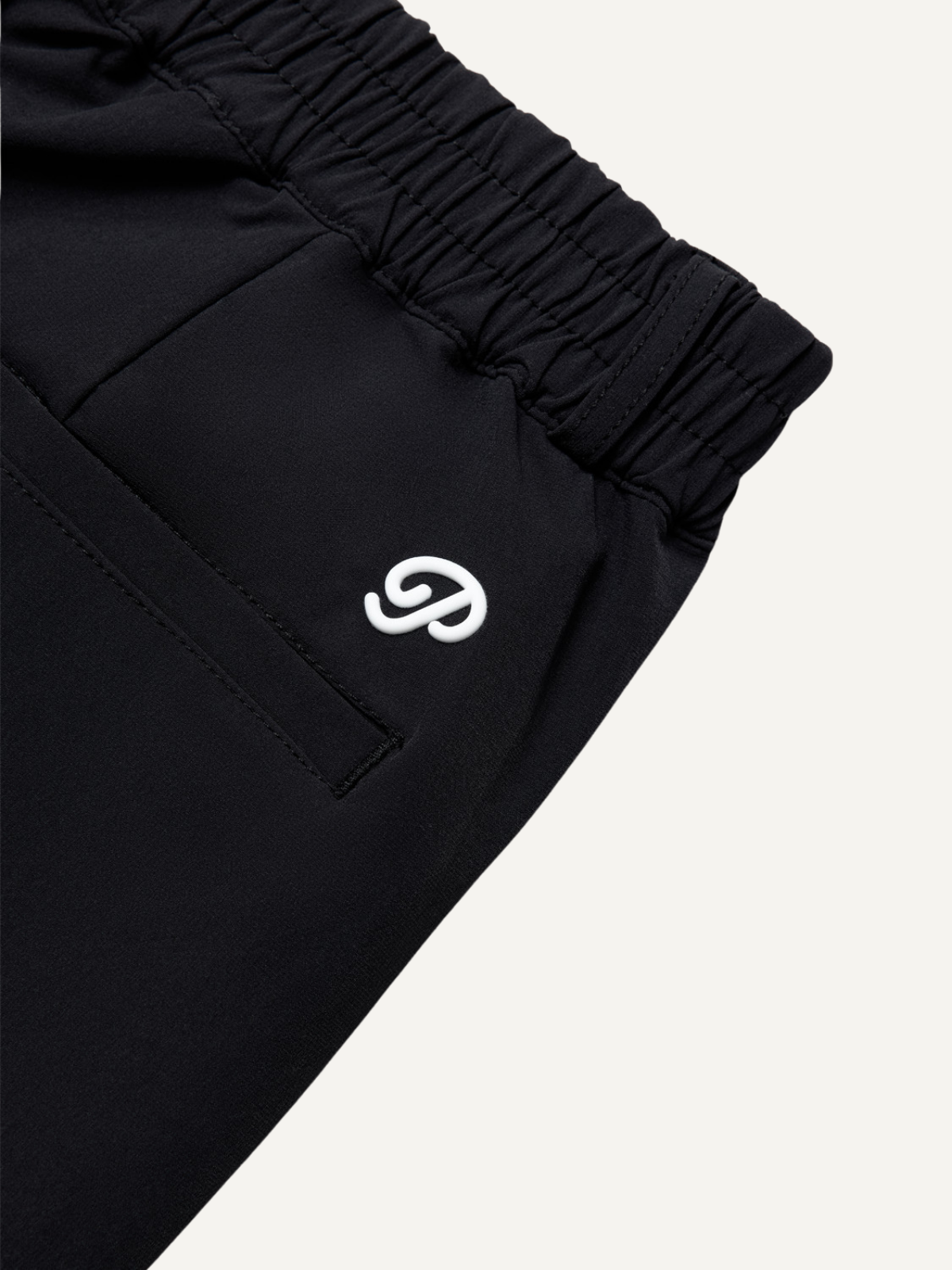 Black golf pants with elastic waistband and back pocket detail, Public Drip
