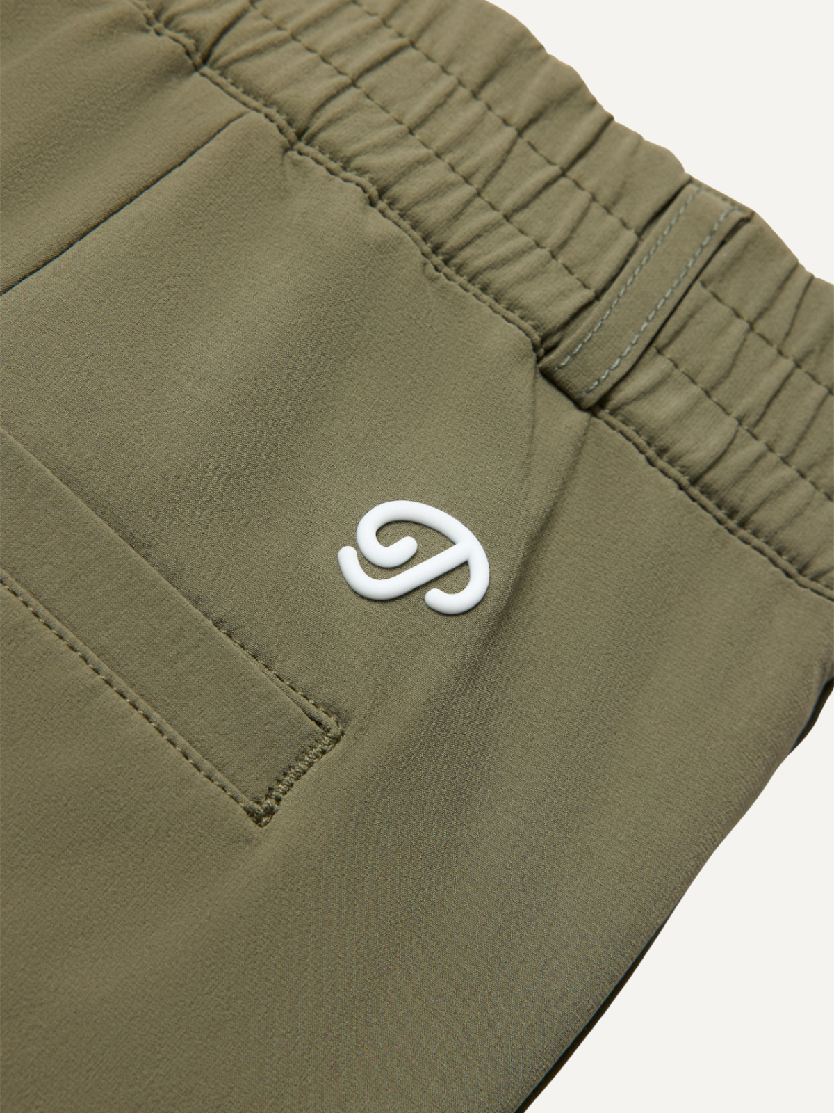 Olive golf pants with elastic waistband and back pocket detail, Public Drip