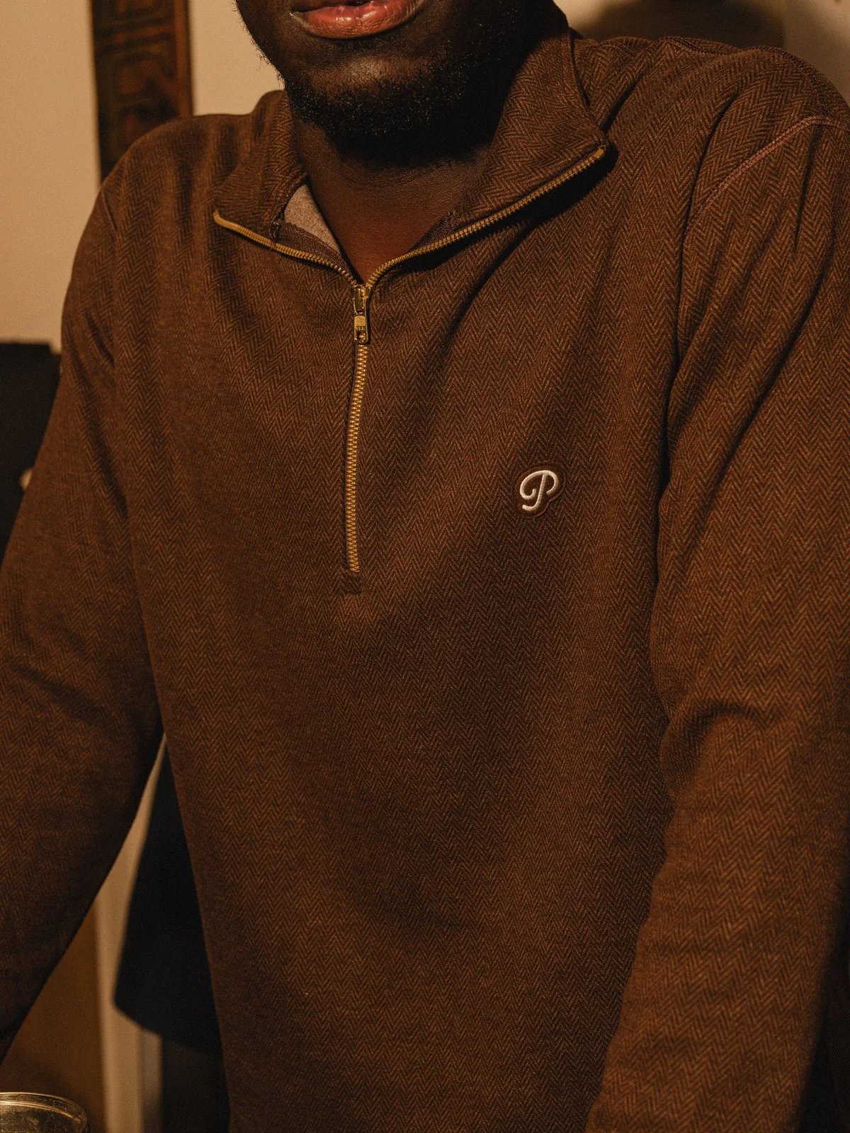 The Herringbone Half Zip