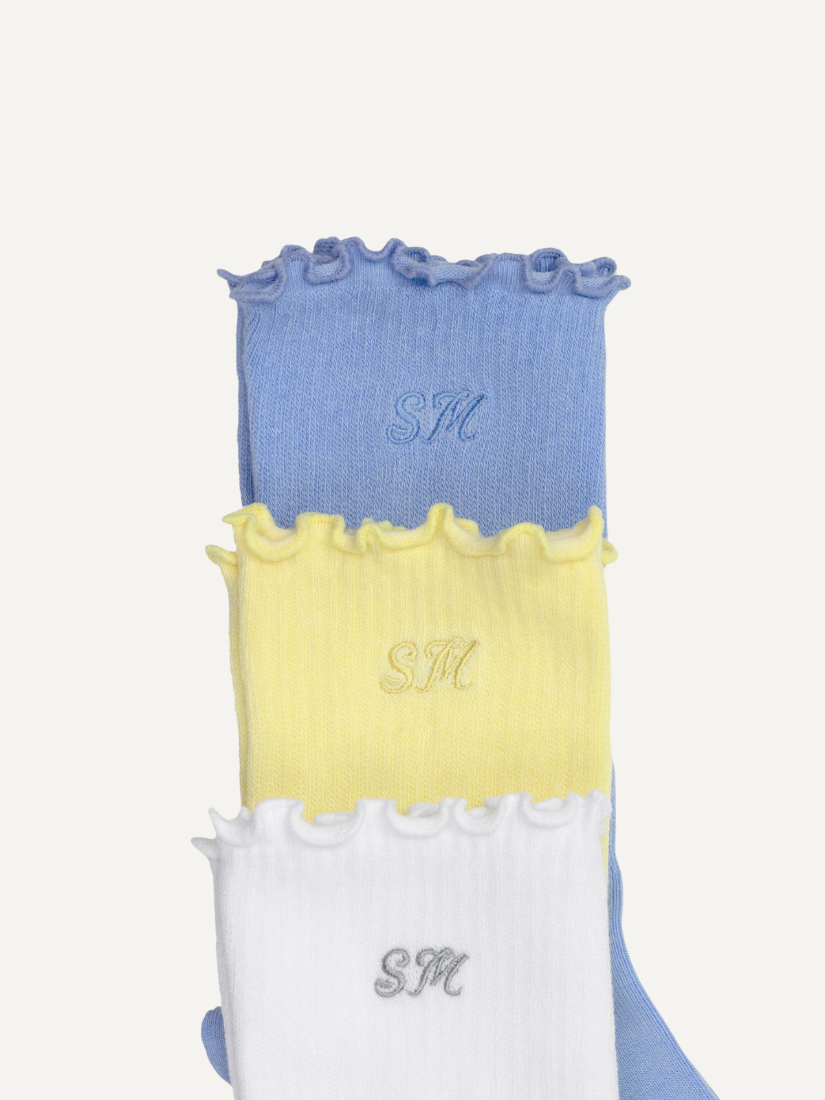 Lettuce hem ankle socks with scalloped edge detail, Sierra Madre, detail view