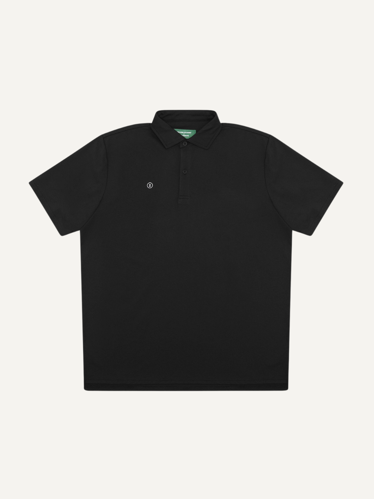 Black Chaperone Polo with embroidered logo, Students Golf, front view