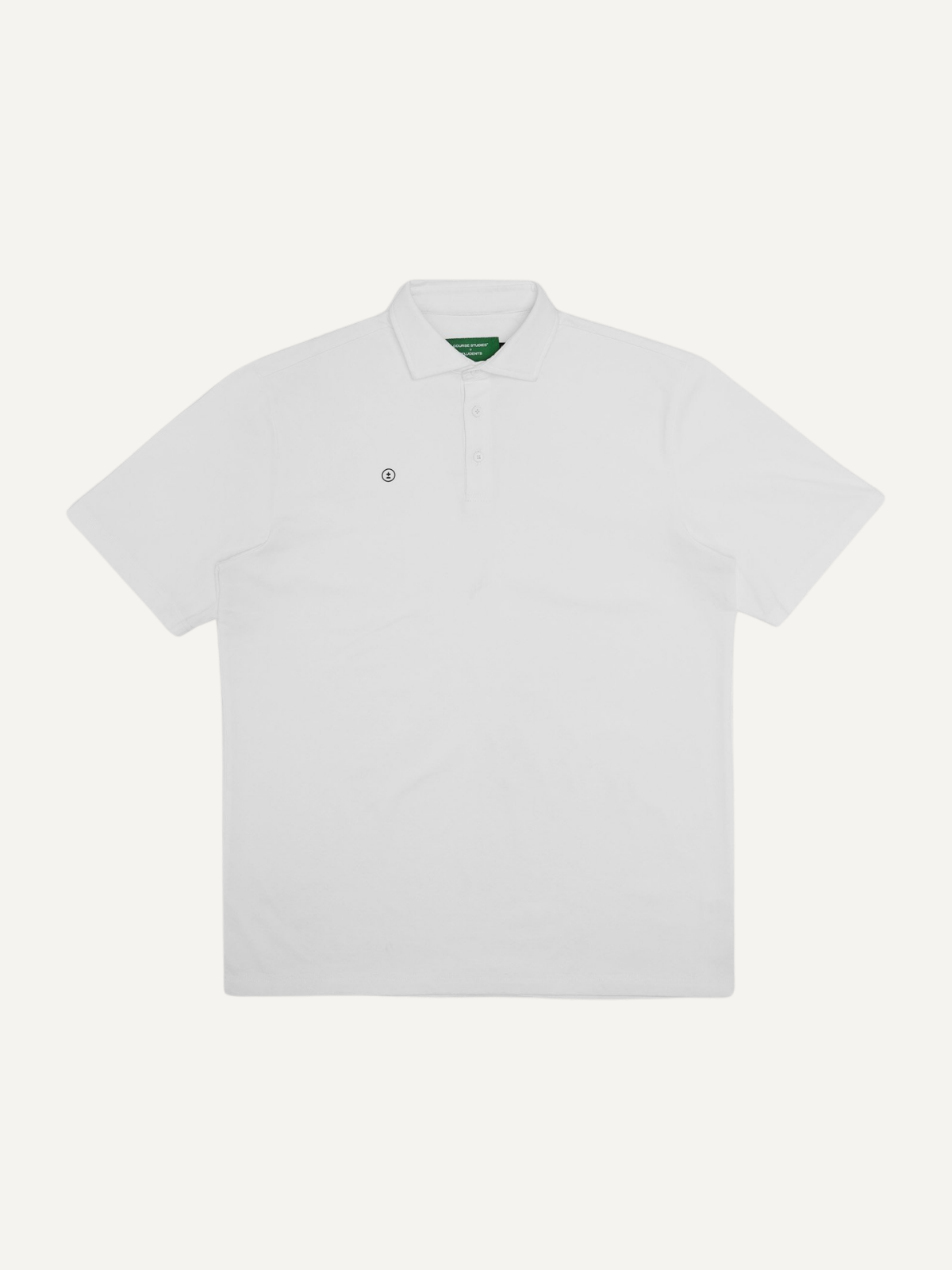 White Chaperone Polo with embroidered logo, Students Golf, front view