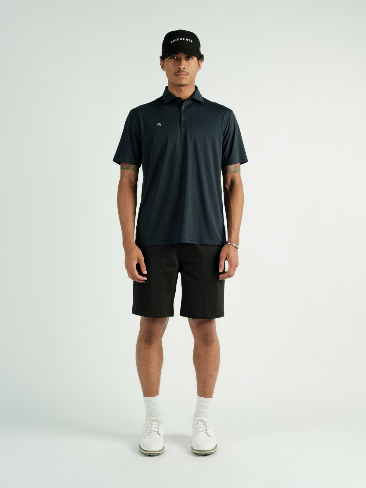 Navy Counselor Polo with embroidered logo, Students Golf, model front view