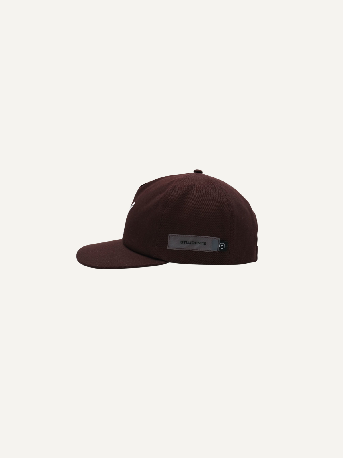 Brown Golf Dealer cap with embroidered logo, Students Golf, side view