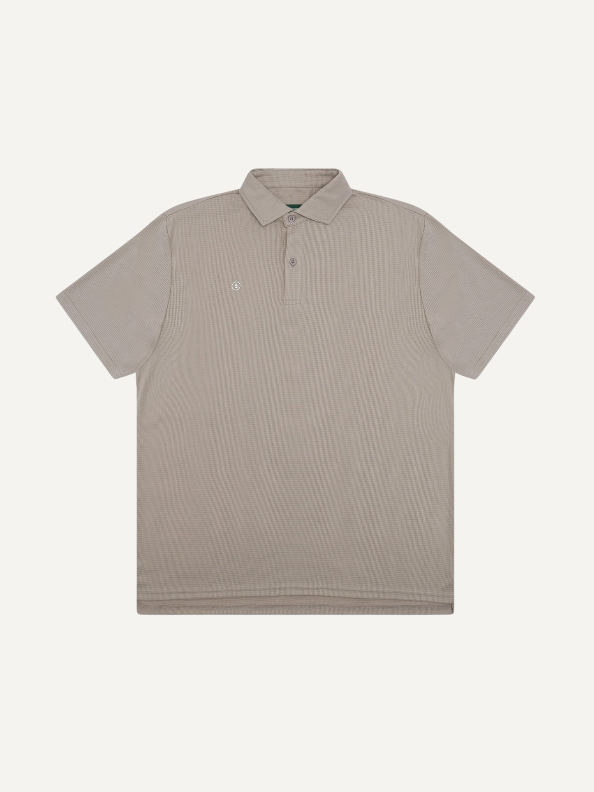 Beige Librarian Polo with embroidered logo, Students Golf, front view